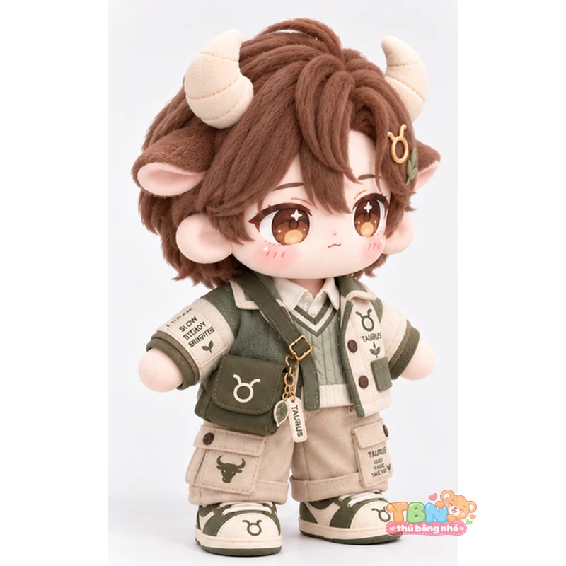 Thú bông Kim Ngưu Taurus chibi đặt may theo yêu cầu – góc nghiêng 45 độ