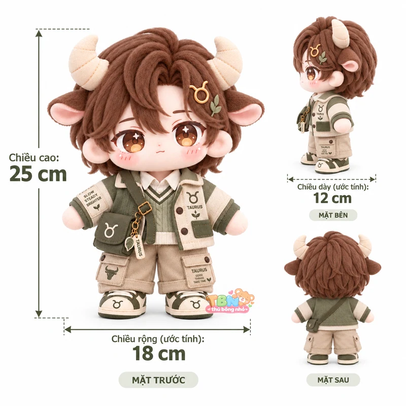 Ảnh bổ sung của Thú bông Kim Ngưu Taurus chibi đặt may theo yêu cầu