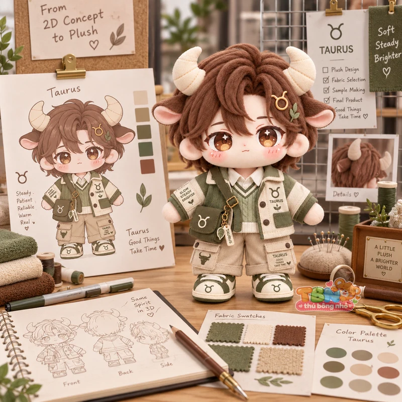 Ảnh bổ sung của Thú bông Kim Ngưu Taurus chibi đặt may theo yêu cầu