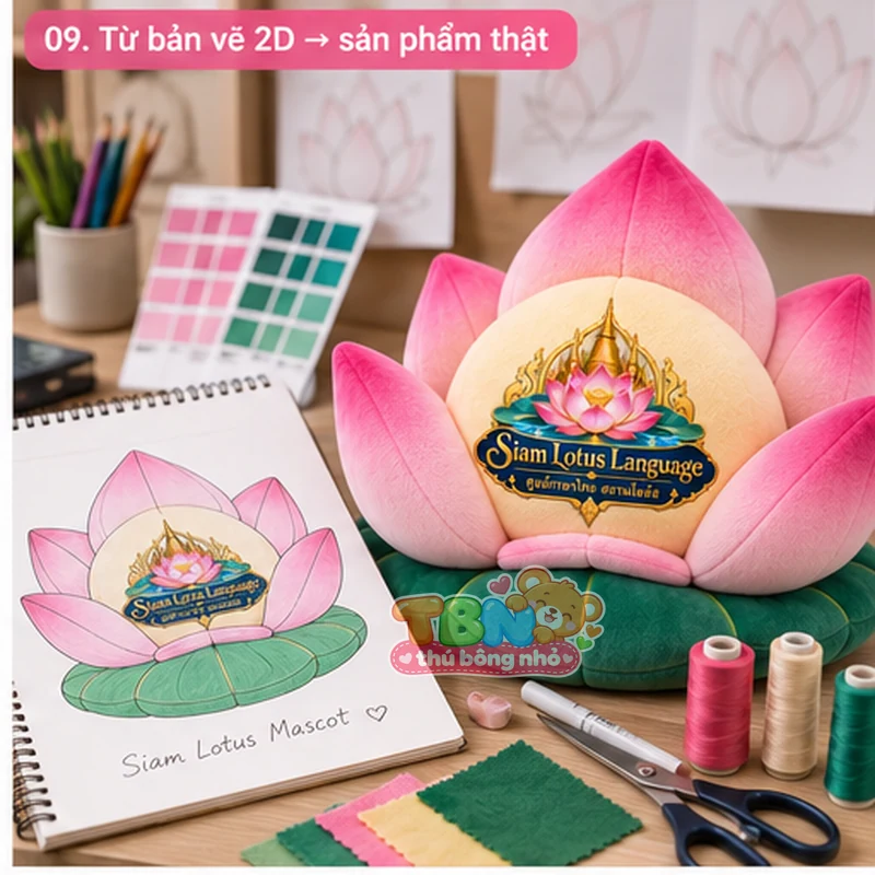 Ảnh bổ sung của Thú bông hoa sen Siam Lotus đặt may theo yêu cầu
