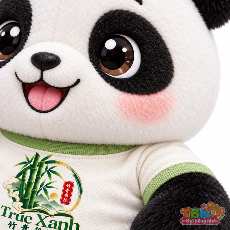 Gấu Trúc Trúc Xanh Chibi đặt may theo yêu cầu – chi tiết bề mặt và nhận diện