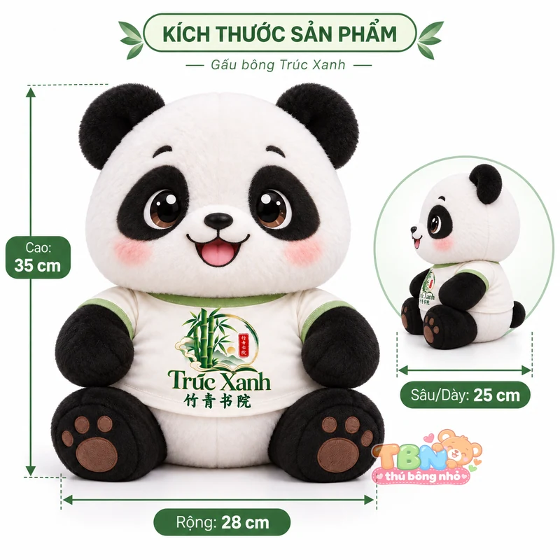 Ảnh bổ sung của Gấu Trúc Trúc Xanh Chibi đặt may theo yêu cầu