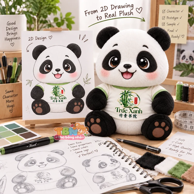 Ảnh bổ sung của Gấu Trúc Trúc Xanh Chibi đặt may theo yêu cầu