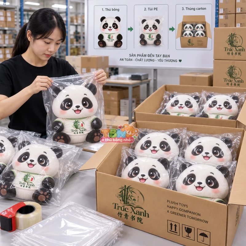 Ảnh bổ sung của Gấu Trúc Trúc Xanh Chibi đặt may theo yêu cầu