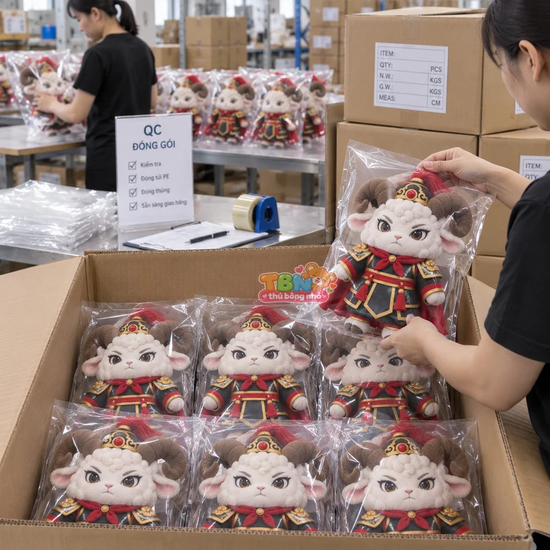 Ảnh bổ sung của Thú bông dê Mùi võ tướng chibi theo yêu cầu
