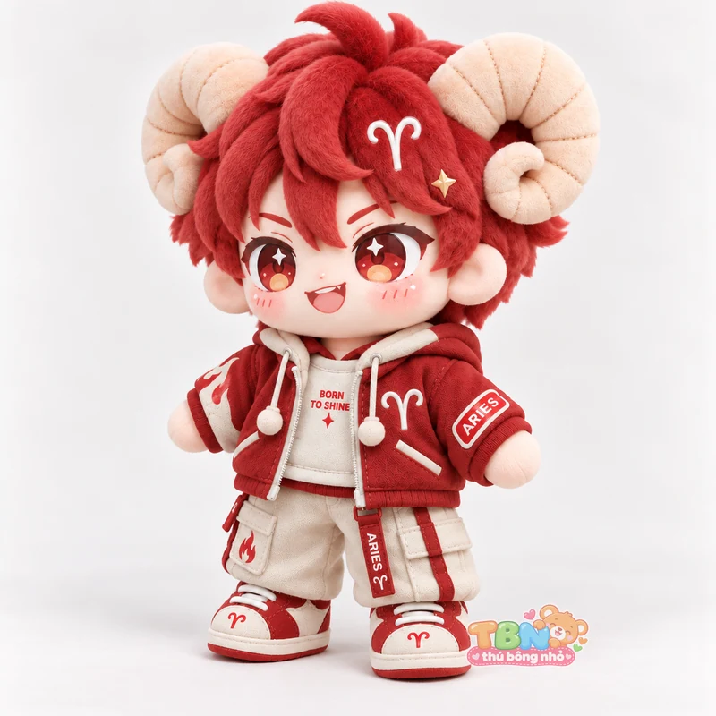 Búp bê bông Bạch Dương Aries đặt may theo yêu cầu – góc nghiêng 45 độ
