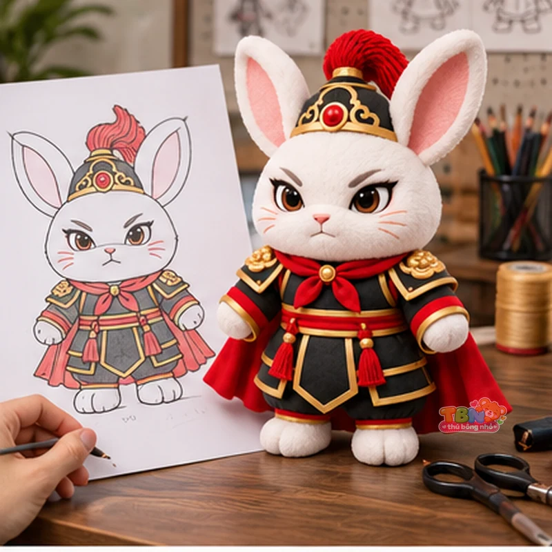 Ảnh bổ sung của Thỏ bông Mão võ tướng đặt may theo yêu cầu