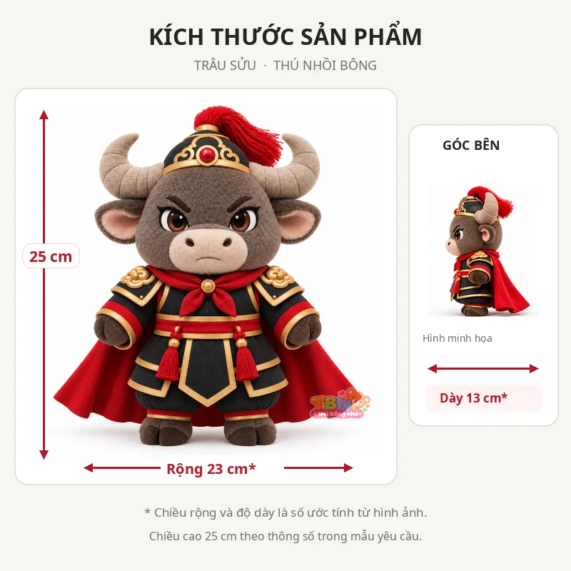 Ảnh bổ sung của Thú bông Trâu Sửu võ tướng chibi đặt may theo yêu cầu