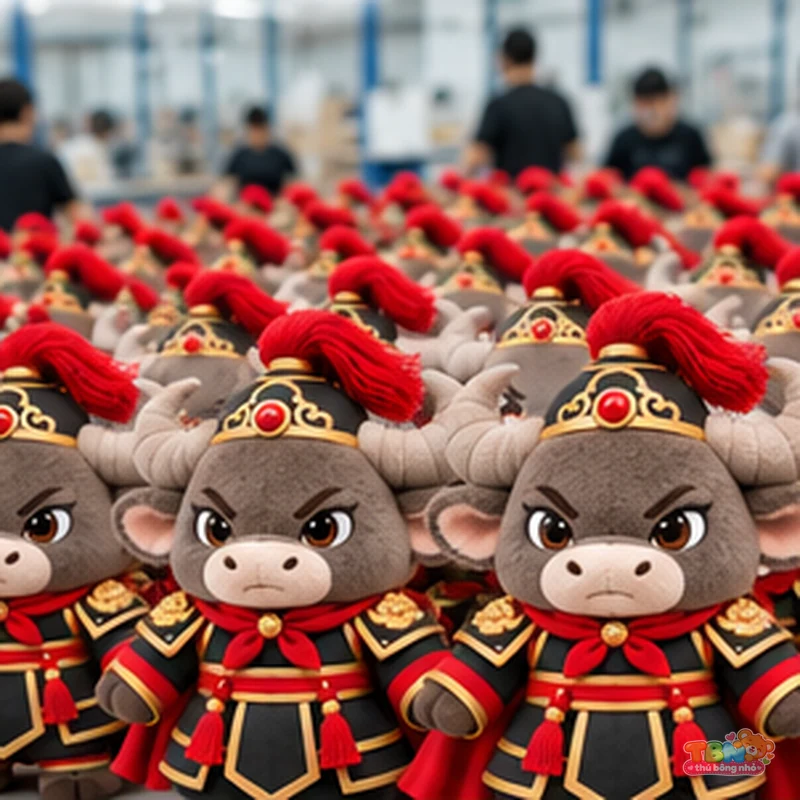 Ảnh bổ sung của Thú bông Trâu Sửu võ tướng chibi đặt may theo yêu cầu