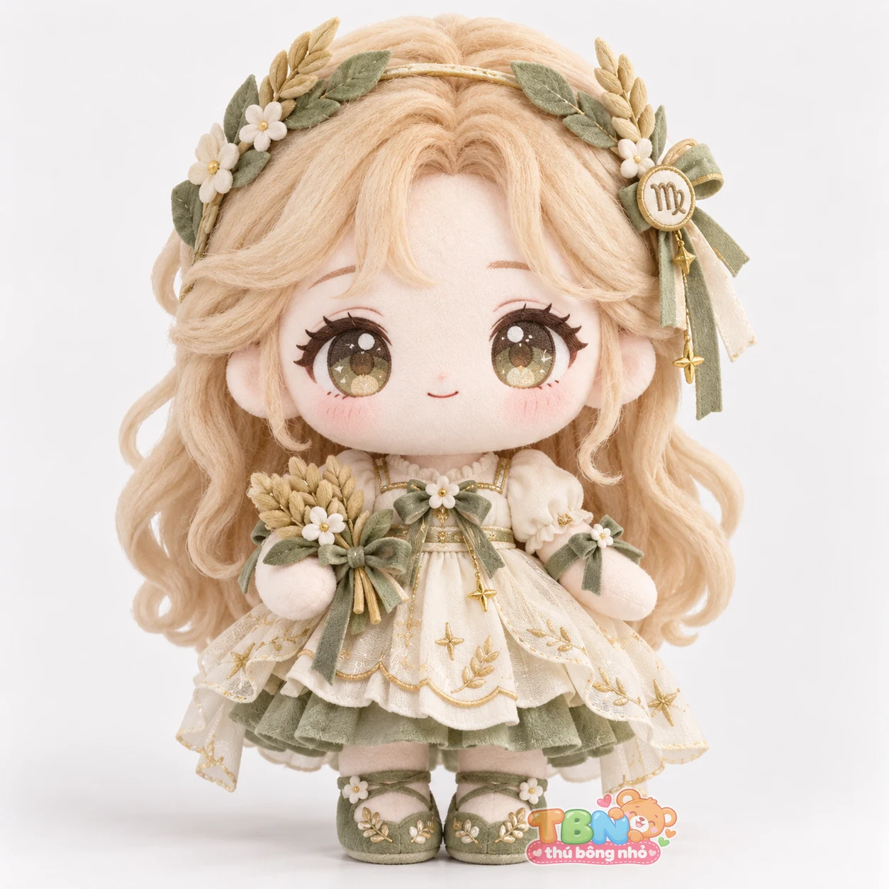 Búp bê bông Xử Nữ chibi hoa lúa theo yêu cầu