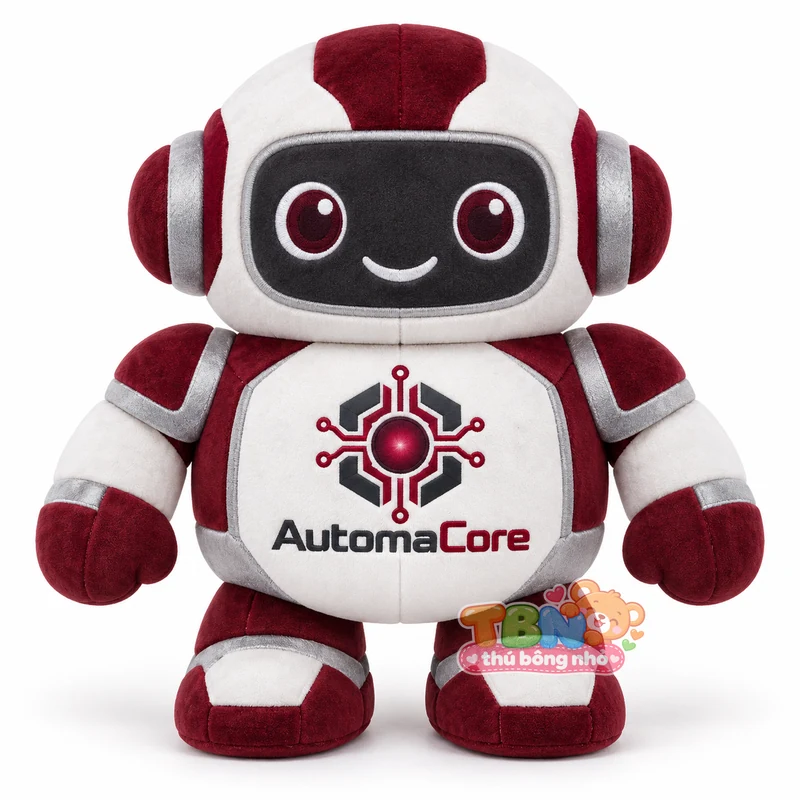 Thú bông robot AutomaCore gắn logo theo yêu cầu