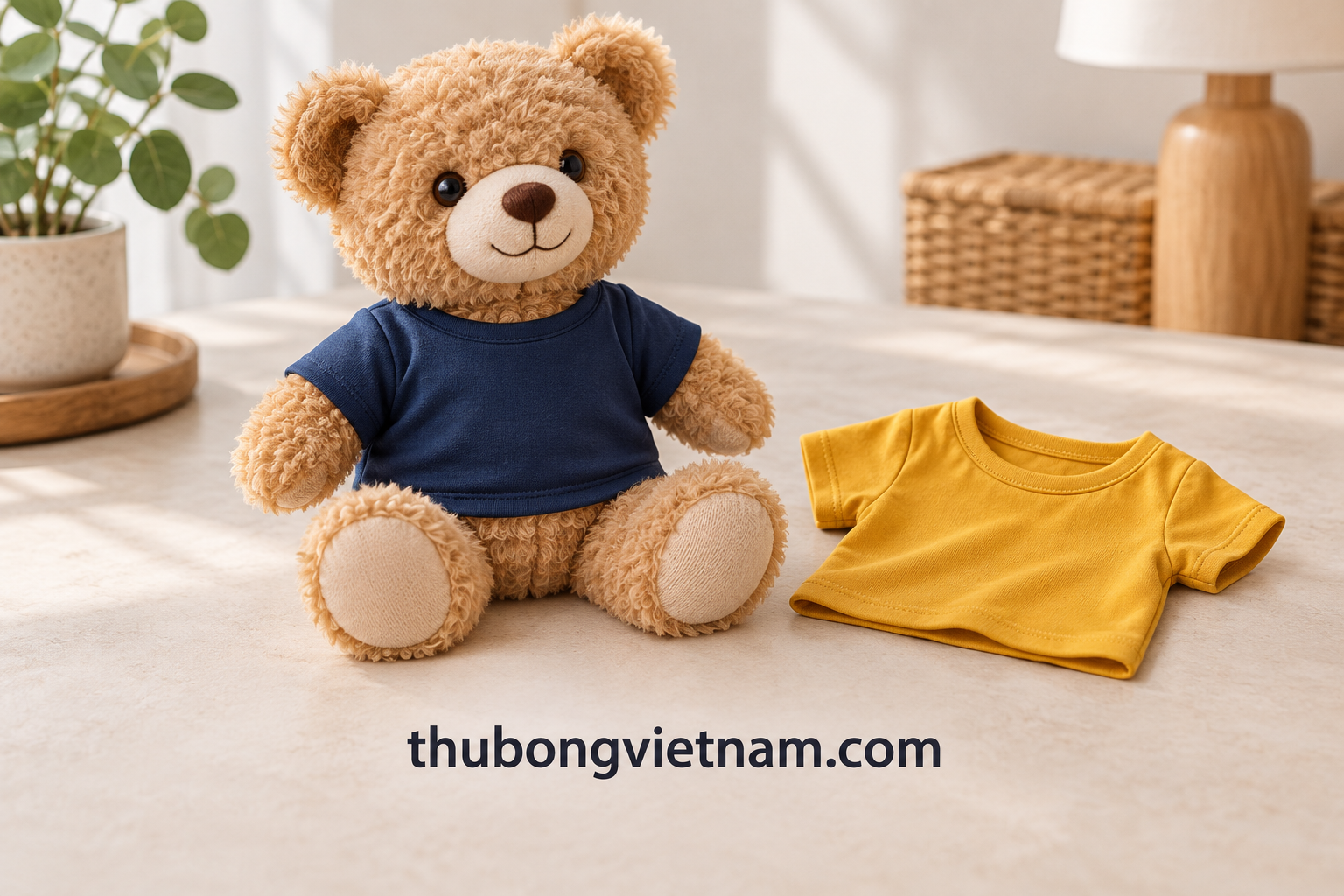 Quà logo dùng nhiều đợt: khi nào nên chọn thú bông có áo rời? class=