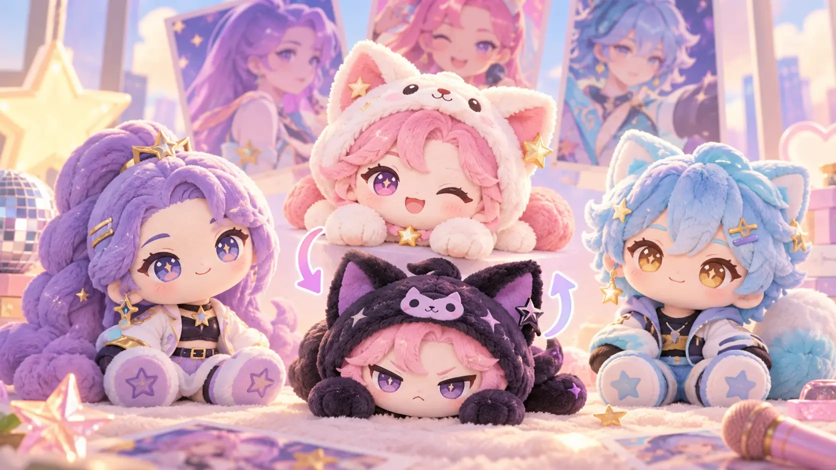 FlipAMallows KPop Demon Hunters 8 inch: Rumi, Mira, Zoey khác Squishmallows thường thế nào? class=