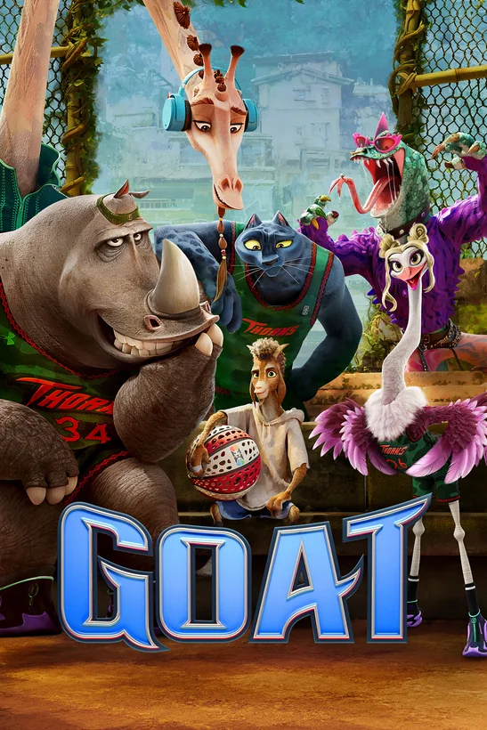 Áp phích phim GOAT của Sony Pictures với nhân vật Will và các vận động viên