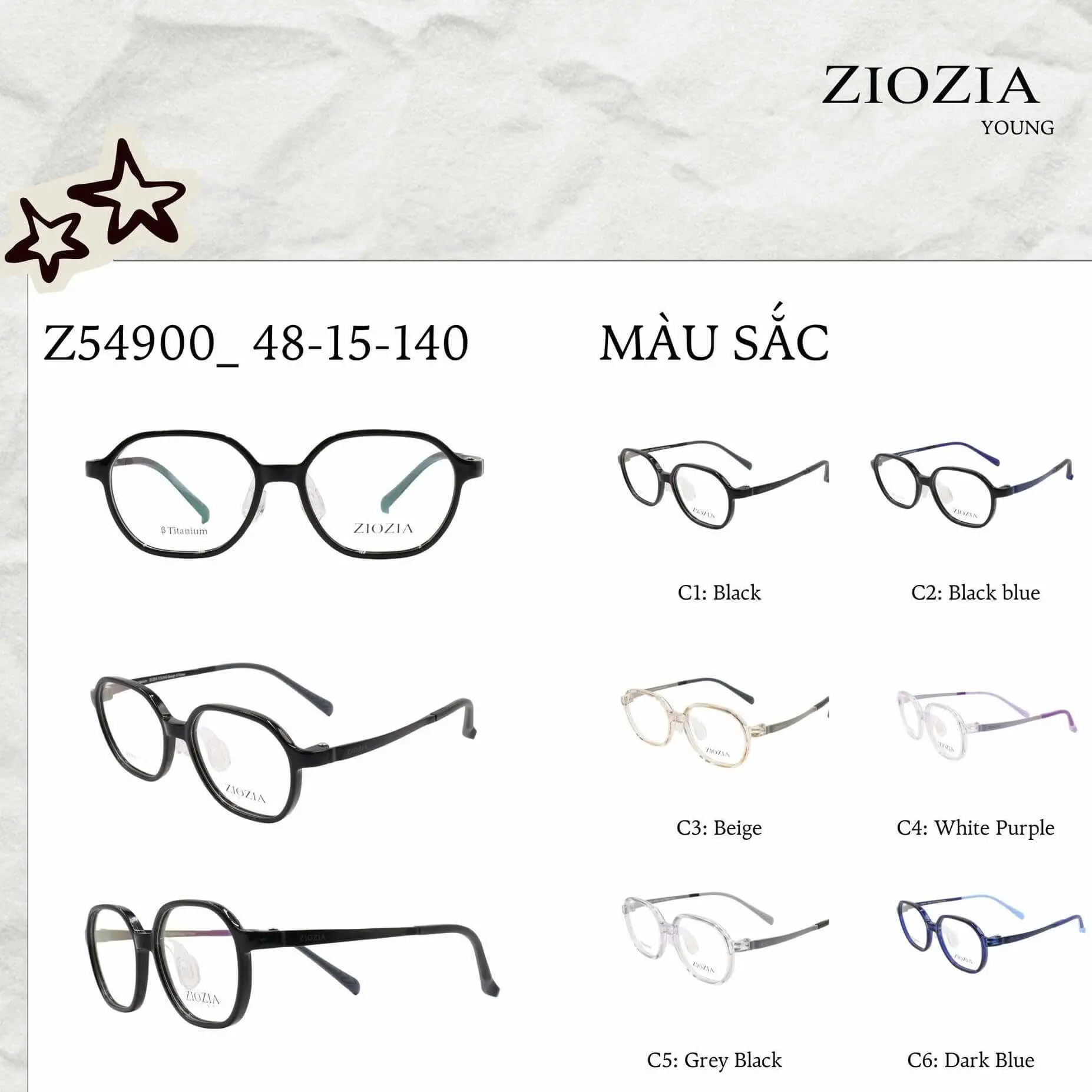 Gọng kính ZIOZIA YOUNG Z54900.C5.C