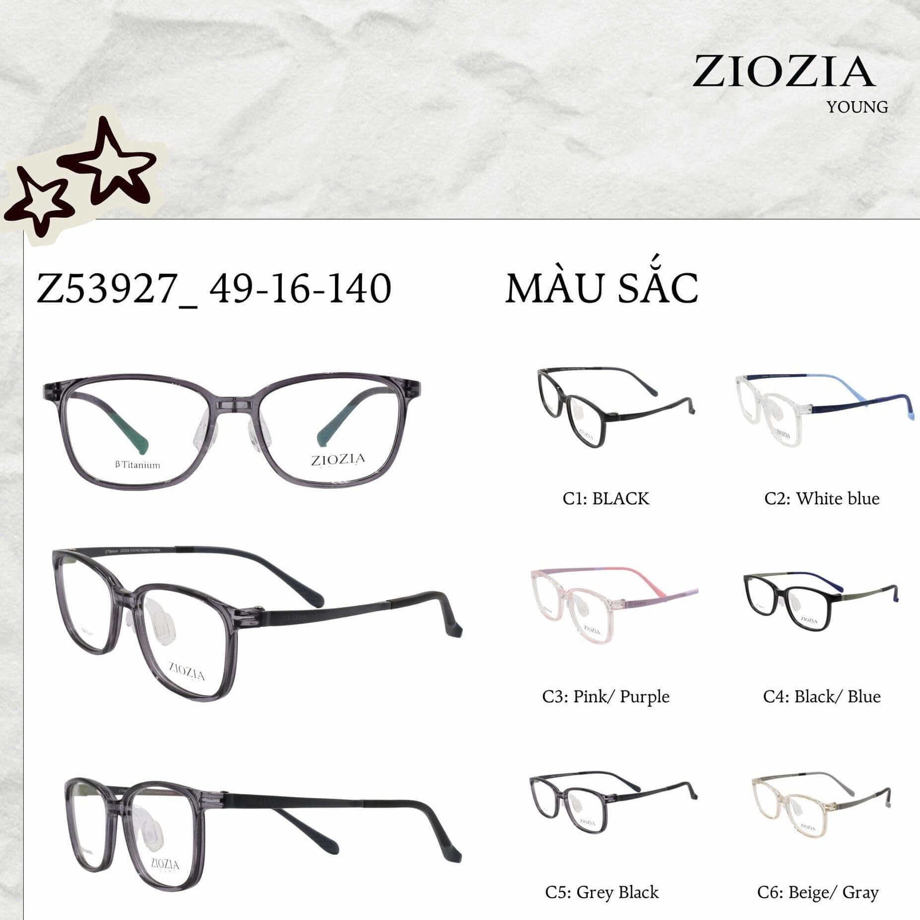 Gọng kính ZIOZIA YOUNG Z53927.C6.C