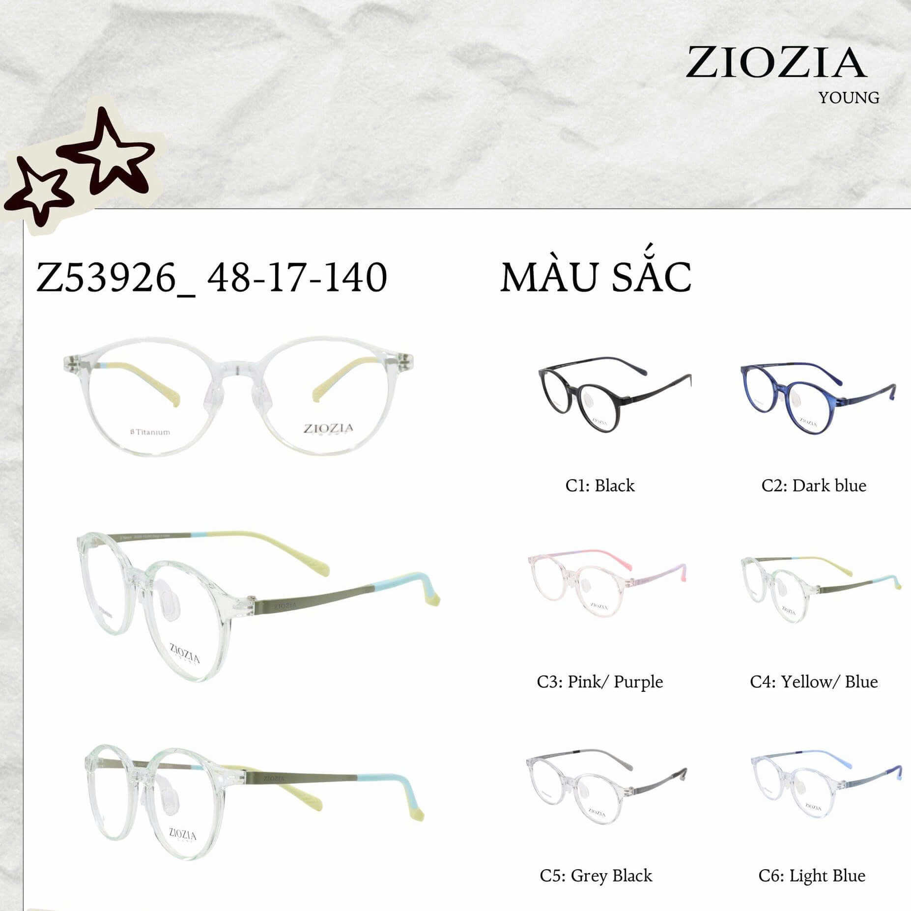 Gọng Kính ZIOZIA YOUNG Z53924.C6.C