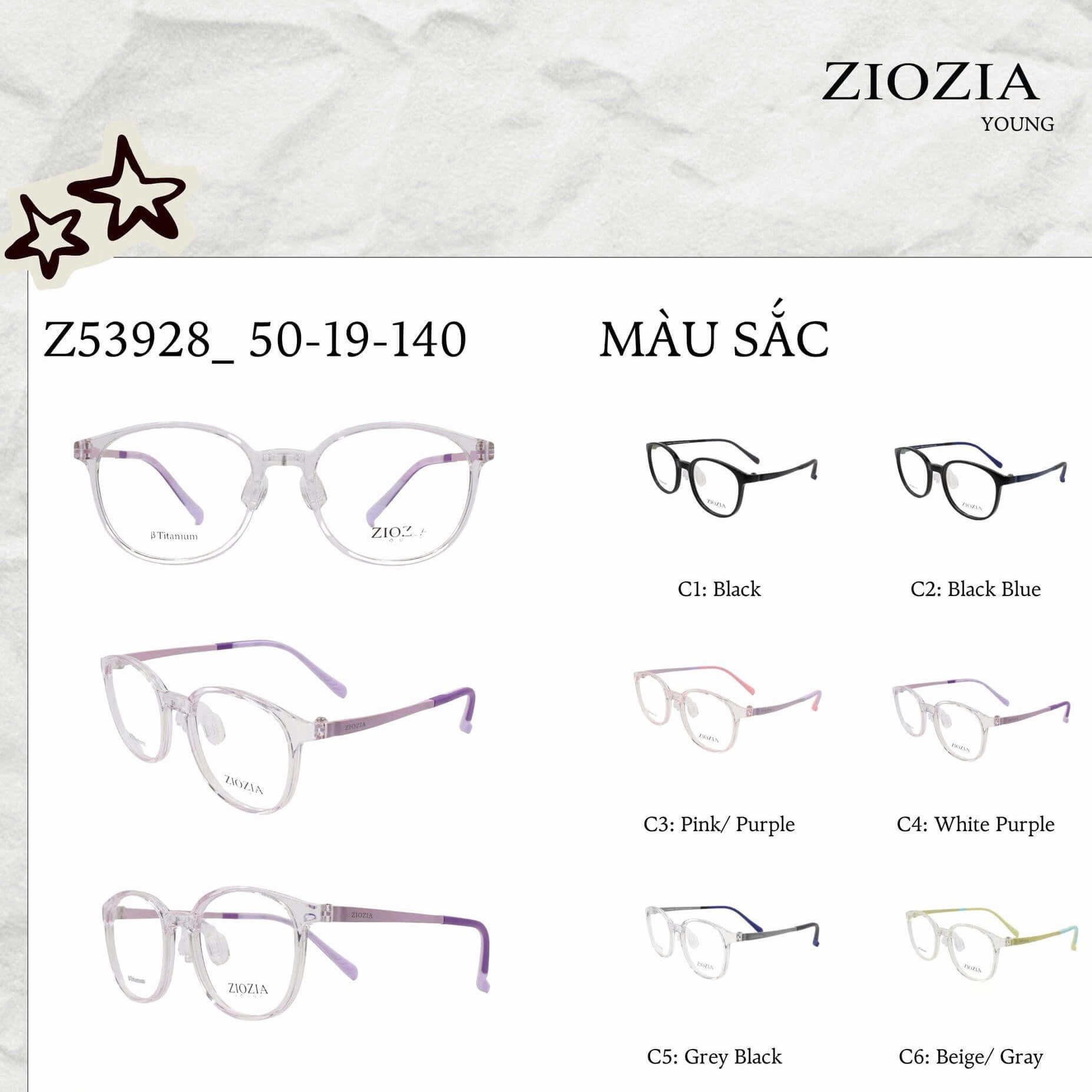 Gọng kính ZIOZIA YOUNG Z53928.C4.C