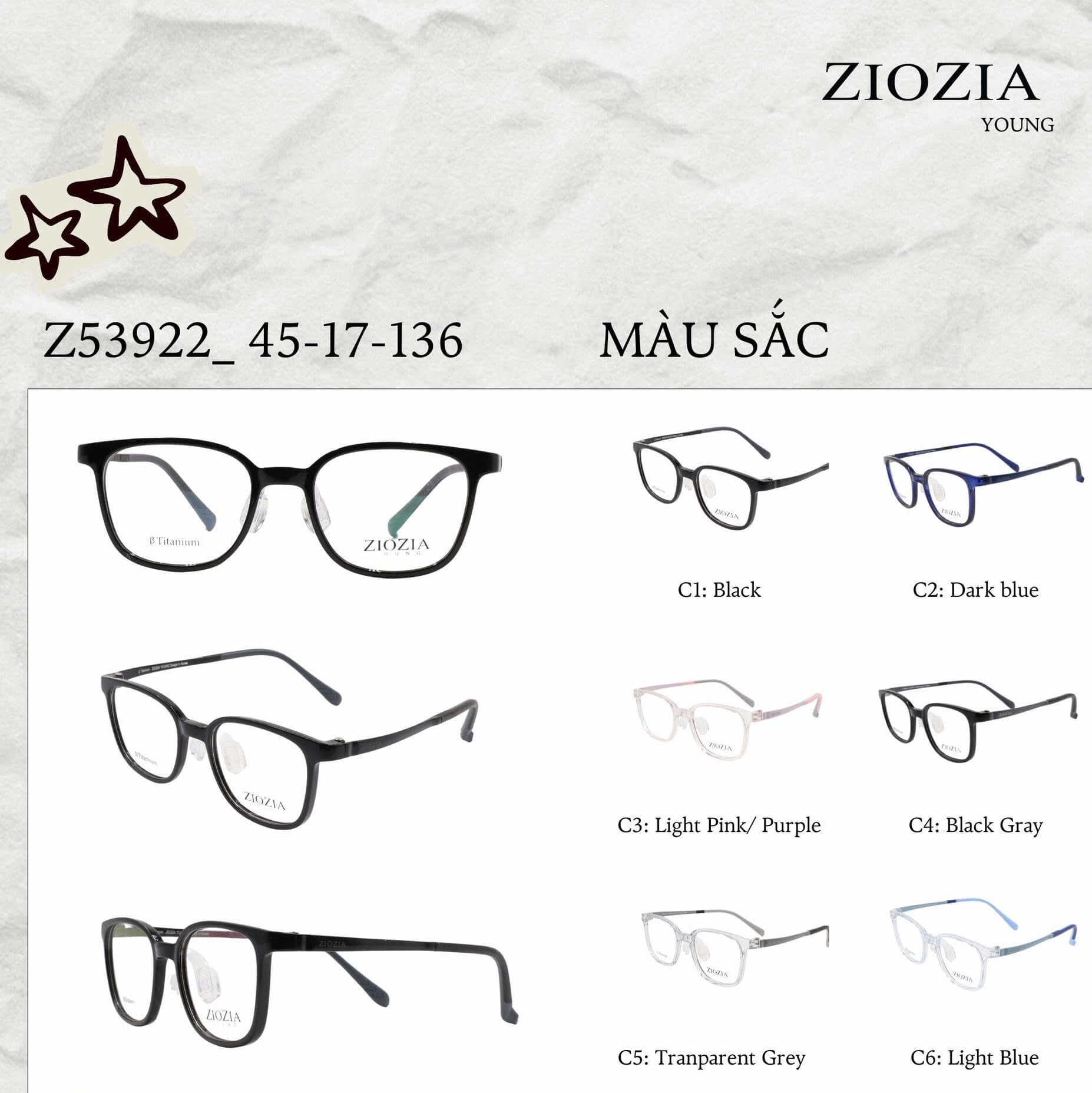 Gọng kính ZIOZIA YOUNG Z53922.C6.C