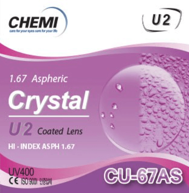 Tròng Chemi U2 1.67 ASP - Chống UV - Tròng mỏng