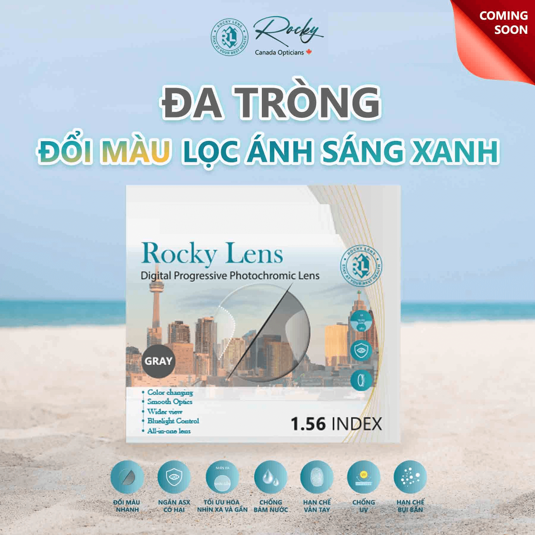 ĐA TRÒNG ROCKY 1.56SHMC ĐỔI MÀU CHỐNG ASX