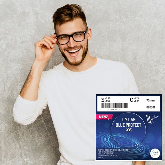 Tròng Savi 1.71 AS Blue Protect- ĐỘ C: -4.25 - -6.00 (Step 0.25)