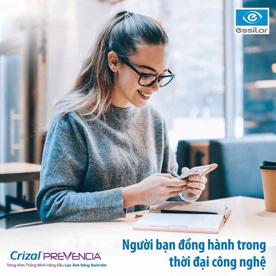 Tròng lọc Ánh sáng xanh Essilor Crizal Prevencia 1.56AS