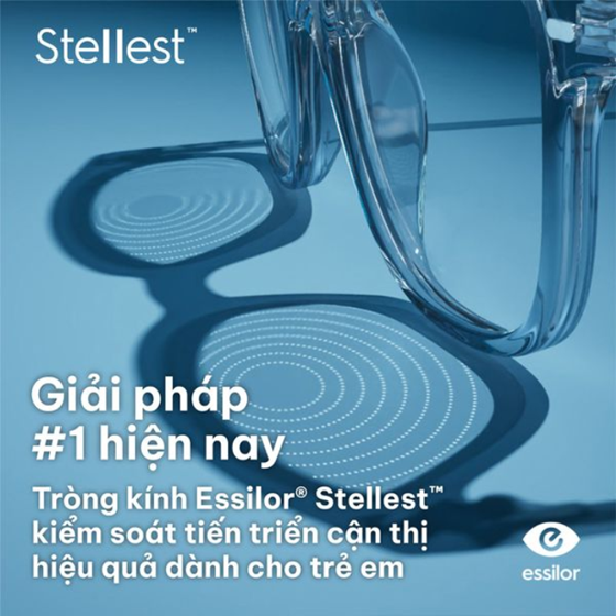Tròng  Essilor  Kiểm Soát Cận Thị  Stellest AIRWEAR - Clear váng phủ Crizal Rock - 1.59