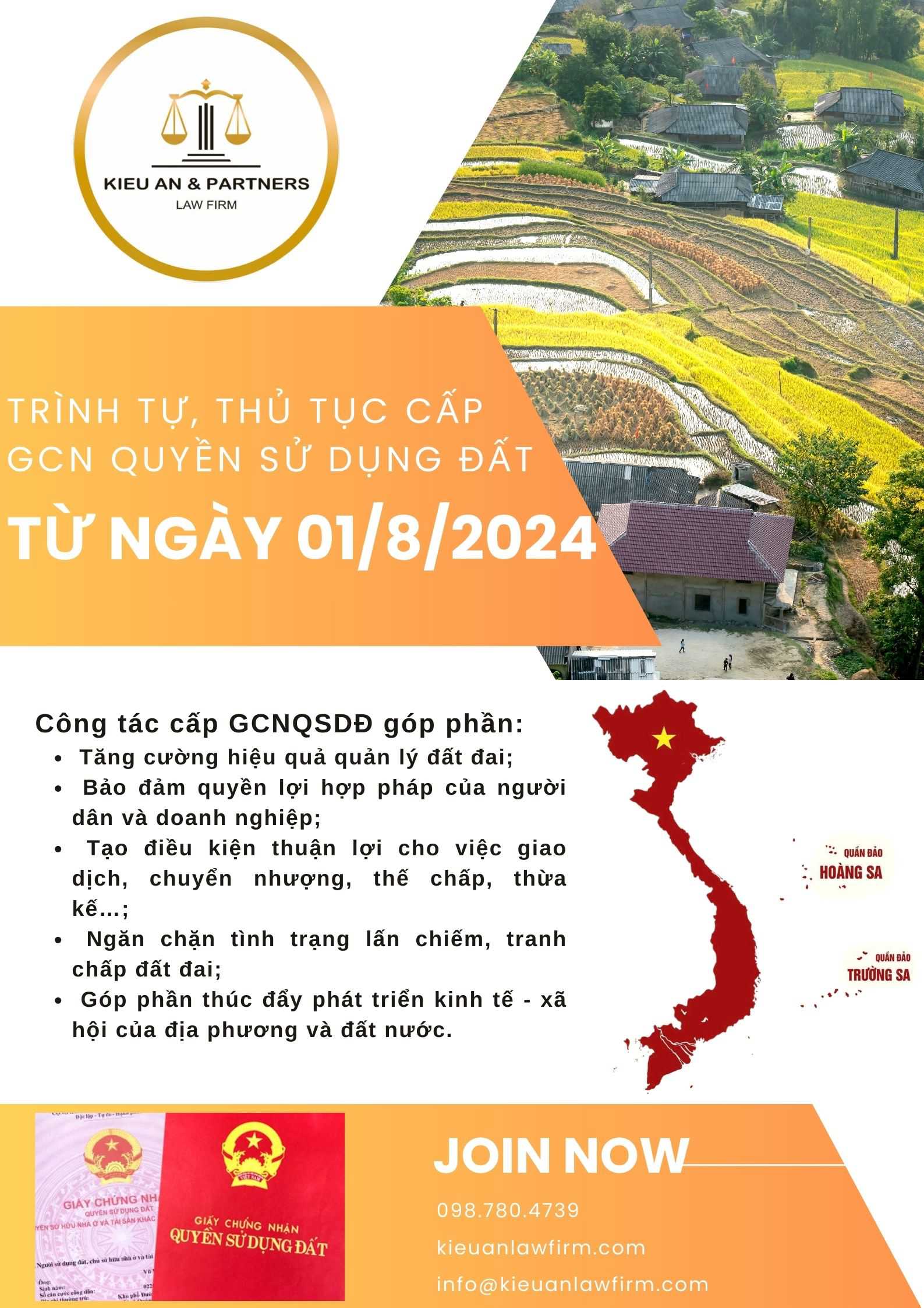 Trình Tự, Thủ Tục Cấp GCN Quyền Sử Dụng Đất Từ Ngày 01/8/2024